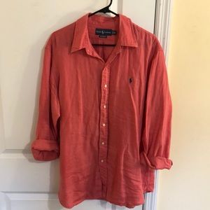Ralph Lauren Custom-Fit Button Down Linen Shirt